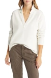 Frank & Eileen Cotton French Terry Popover Henley In Vintage White
