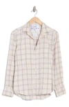 Frank & Eileen Plaid Relaxed Button-up Shirt In Cream White Pink Plaid