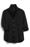 Frank & Eileen Eileen Relaxed Terry Button-up Shirt In Black