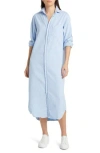 Frank & Eileen Rory Long Sleeve Cotton Denim Shirtdress In Glacier
