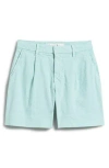 Frank & Eileen Stretch Cotton & Linen Walking Shorts In Sea Foam