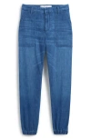Frank & Eileen Utility Denim Joggers In Washed Blue