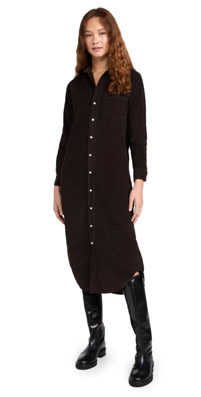 Frank & Eileen Maxi Corduroy Shirtdress Espresso