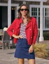 Frank & Eileen Mini Belfast Crop Peacoat Double Decker Red