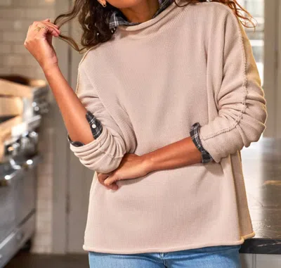 Frank & Eileen Monterey Rolled Funnel Neck Sweater In Feather In Feather