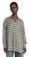 Frank & Eileen Women's Barry Tailored Button Up Shirt In Sand/green Plaid In Green, Sand, Black Plaid