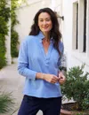 Frank & Eileen Patrick Popover Henley In Blue