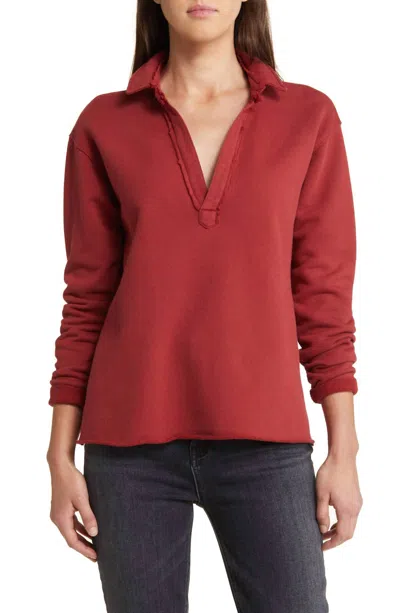 Frank & Eileen Patrick Popover Henley Tee In Cranberry In Red