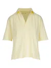Frank & Eileen Patty Short Sleeve Cotton Johnny Collar Top