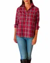 FRANK & EILEEN RELAXED BUTTON UP SHIRT IN RED WHITE AND BLACK PLAID