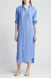 Frank & Eileen Rory Maxi Shirtdress In Blue