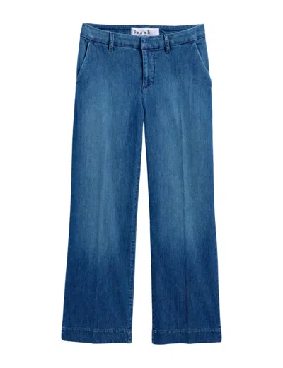 Frank & Eileen Westport Wide Leg Trouser In 1984 Washed Blue In Multi