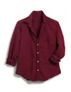 Frank & Eileen Women's Barry Tailored Button Up Shirt In Garnet In Multi