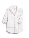 Frank & Eileen Women's Barry Tailored Button Up Shirt In Sand/green Plaid In White