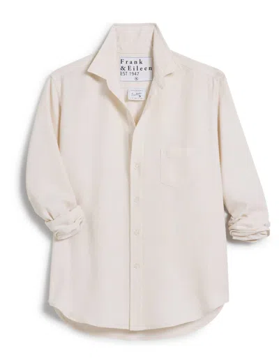 Frank & Eileen Women's Eileen Relaxed Button-up In Textured Glitter In Vintage White