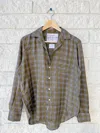 Frank & Eileen Eileen Plaid Relaxed Button-up Shirt In Army Green Plaid With Glitter In Green