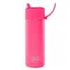 Frank Green 20oz Stainless Steel Ceramic Reusable Bottle Neon Pink With Flip Straw Lid In Pink