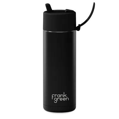 FRANK GREEN BLACK 20OZ STAINLESS STEEL CERAMIC REUSABLE BOTTLE MIDNIGHT WITH FLIP STRAW LID