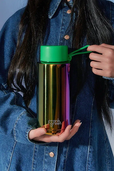 Frank Green Ceramic 34 oz Insulated Bottle In Chrome Rainbow/neon Green At Urban Outfitters