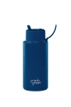 Frank Green Ceramic 34 oz Insulated Bottle In Deep Ocean At Urban Outfitters In Blue