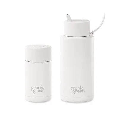 Frank Green White The Essentials Gift Set Large Cloud 12oz Cup & 34oz Reusable Bottle