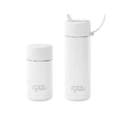 Frank Green White The Essentials Gift Set Regular Blushed 12oz Cup & 20oz Ssc Reusable Bottle