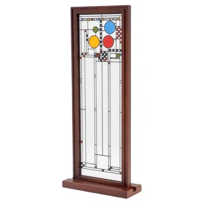 Pre-owned Frank Lloyd Wright After  Standing Modern Art Glass Panel In Brown