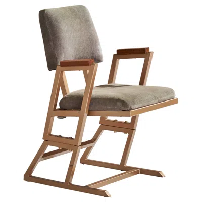 Pre-owned Frank Lloyd Wright , Armchair, Metal, Wood, Fabric, Usa, 1955 In Brown