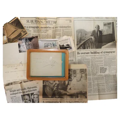 Pre-owned Frank Lloyd Wright Autograph & Associated Memorabilia - Beth Sholom In Brown