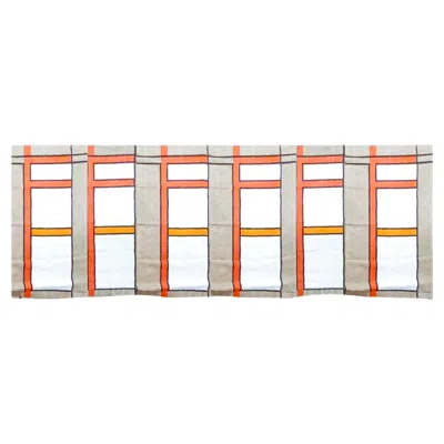 Pre-owned Frank Lloyd Wright Design 103: Brown Wood & Brick Extended Curtain Panel, Lined.