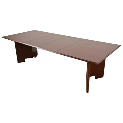Pre-owned Frank Lloyd Wright For Henredon Extension Dining Table, Newly Refinished In Brown
