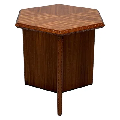 Pre-owned Frank Lloyd Wright For Henredon Hexagonal Table In Brown