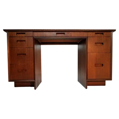 Pre-owned Frank Lloyd Wright For Heritage Henredon Taliesin Mahogany Desk 1955/56 In Brown