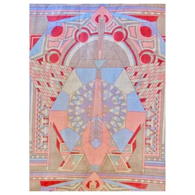 Pre-owned Frank Lloyd Wright For Schumacher Imperial Tokyo Textile, 3 Yards, 1950's Usa. In Gray