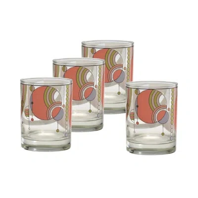 Frank Lloyd Wright March Balloons 14-ounce Dof Double Old Fashioned Glass Set Of 4 In Pink