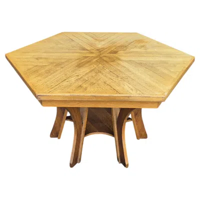 Pre-owned Frank Lloyd Wright Modernist Handcrafted Dining Table, Netherlands 1990s In Brown