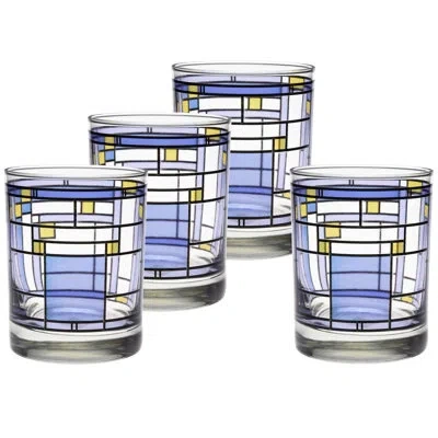 Frank Lloyd Wright Oak Park Blue 14-ounce Dof Double Old Fashioned Glass
