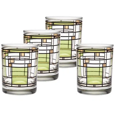 Frank Lloyd Wright Oak Park Green 14-ounce Dof Double Old Fashioned Glass