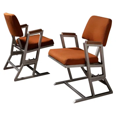 Pre-owned Frank Lloyd Wright Pair Of Chairs By  In Brown