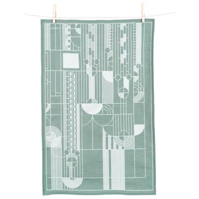 Frank Lloyd Wright Saguaro Jacquard Towel In Green