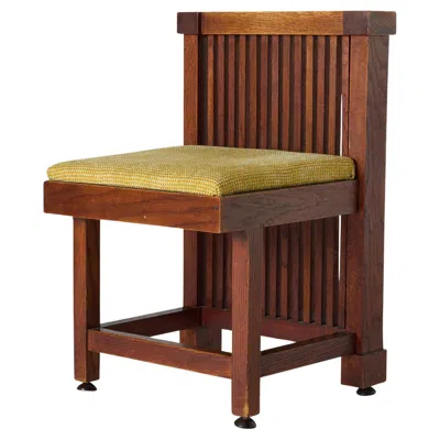Pre-owned Frank Lloyd Wright Spindle Side Chair For The Lawrence Memorial Library By  In Brown