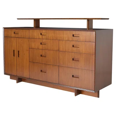 Pre-owned Frank Lloyd Wright Taliesin Mahogany Credenza By , C. 1950s In Brown