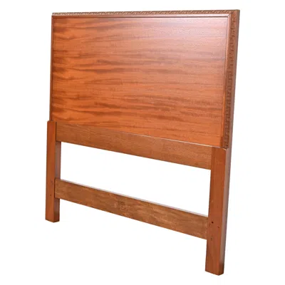 Pre-owned Frank Lloyd Wright Taliesin Mahogany Twin Headboard, Newly Restored In Brown