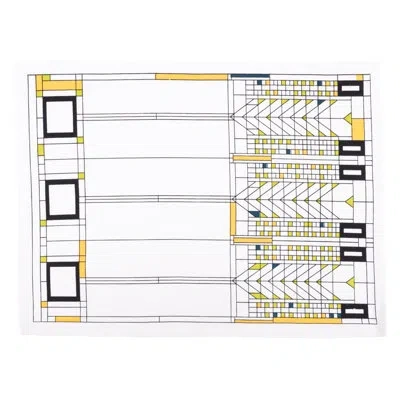 Frank Lloyd Wright Tree Of Life 17" Cotton Placemat In Yellow,black