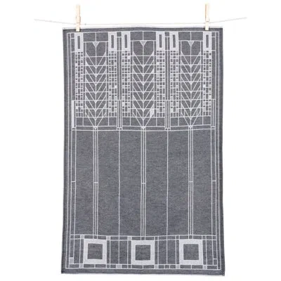 Frank Lloyd Wright Tree Of Life Jacquard Towel Assorted Linens Set In Gray