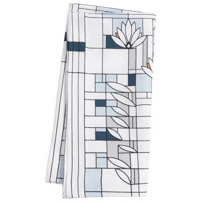 Frank Lloyd Wright Water Lilies 20" Cotton Napkin In White