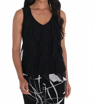 Frank Lyman 251019 - Ruffle Front Sleeveless Top In Black