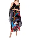 Frank Lyman Abstract A-line Dress In Black Multi In Multi