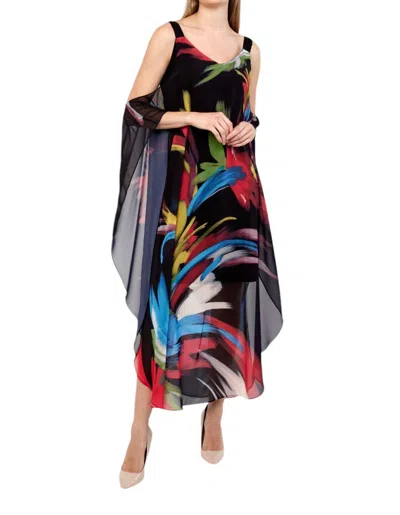 Frank Lyman Abstract A-line Dress In Black Multi