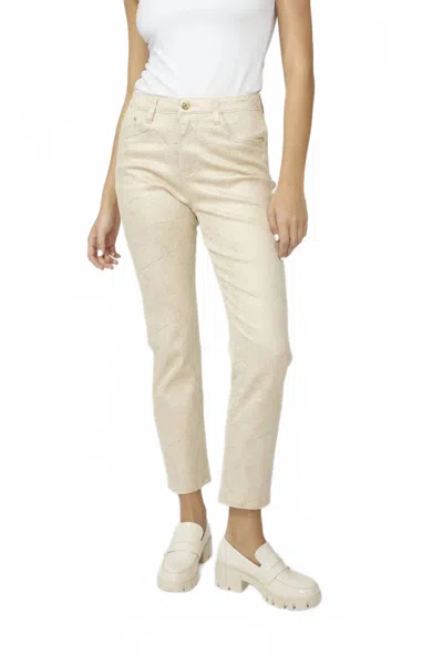 Frank Lyman Abstract Casual Slim Pants In Tan In Neutral